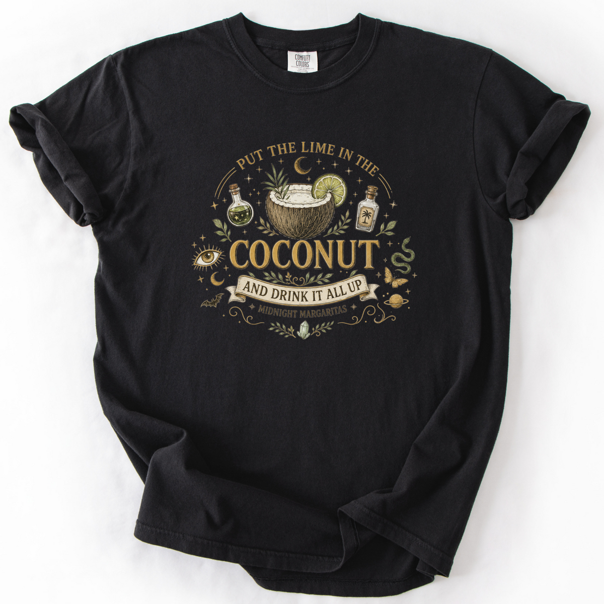 Coconut Cocktail Mystical Graphic Tee | Foxfire & Fable - Black