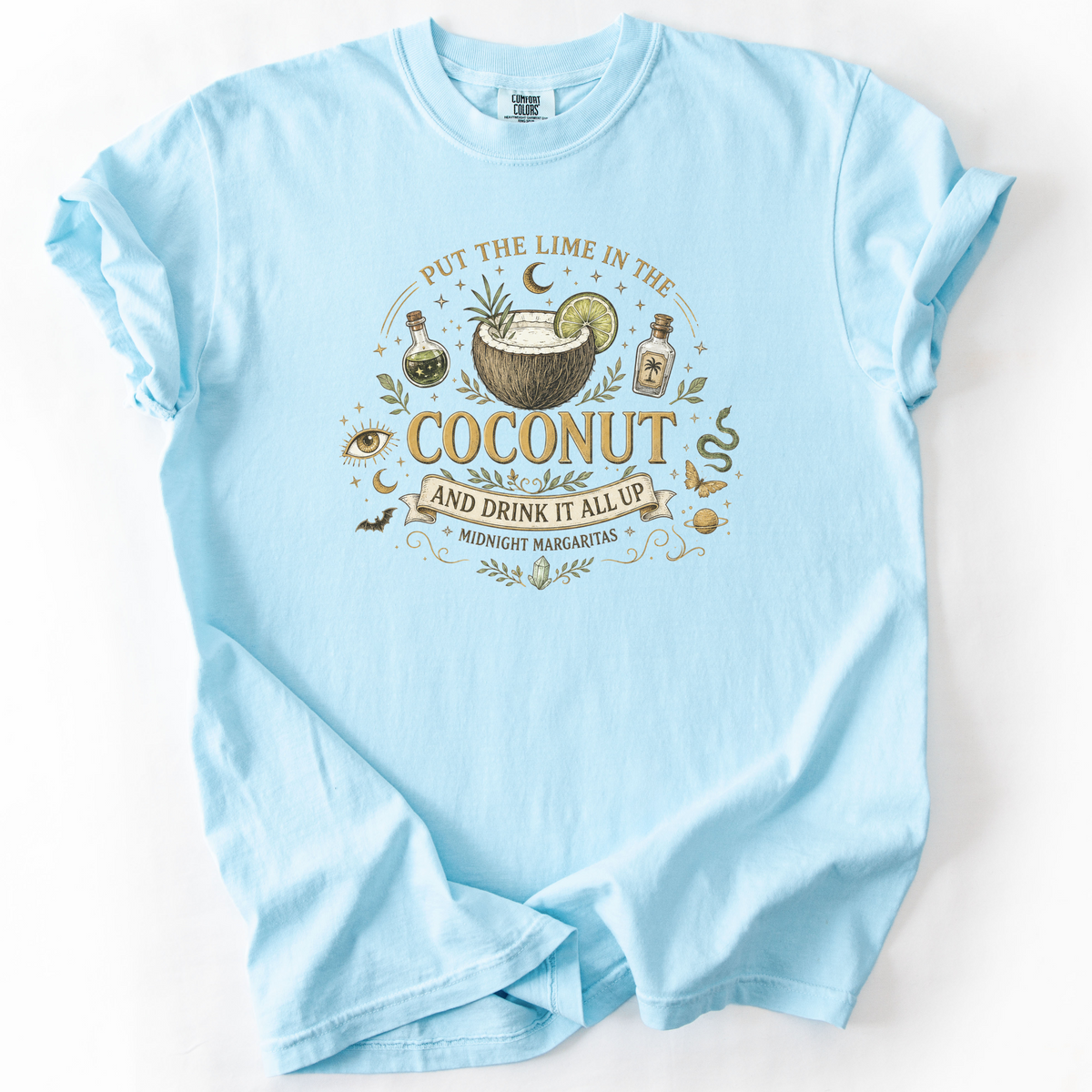 Coconut Cocktail Mystical Graphic Tee | Foxfire & Fable - Chambray