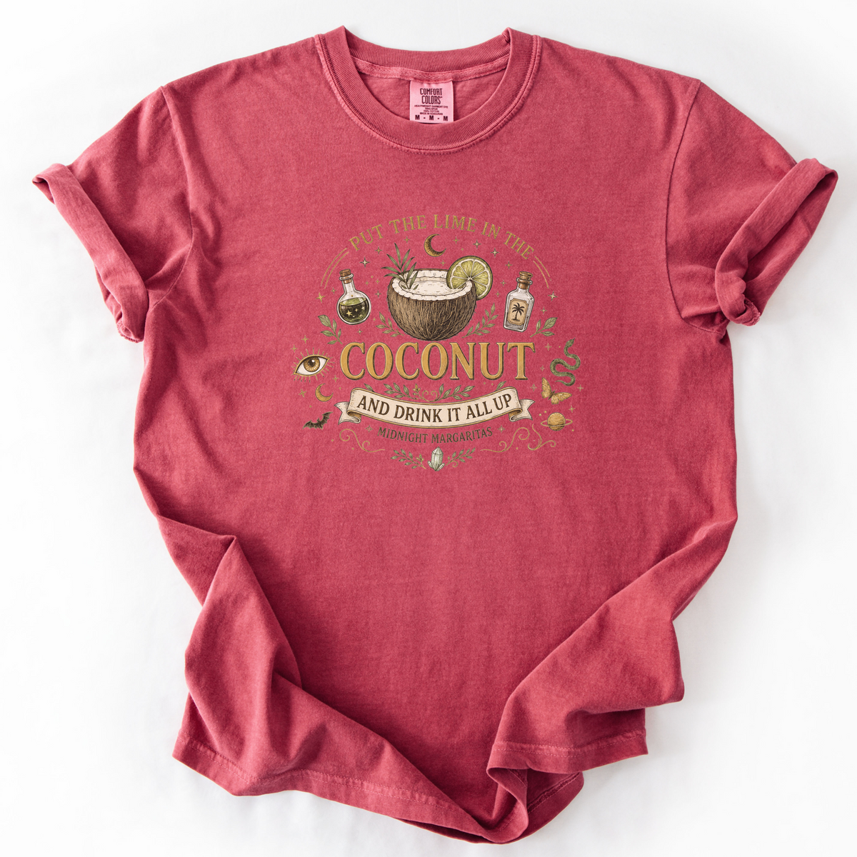 Coconut Cocktail Mystical Graphic Tee | Foxfire & Fable - Crimson