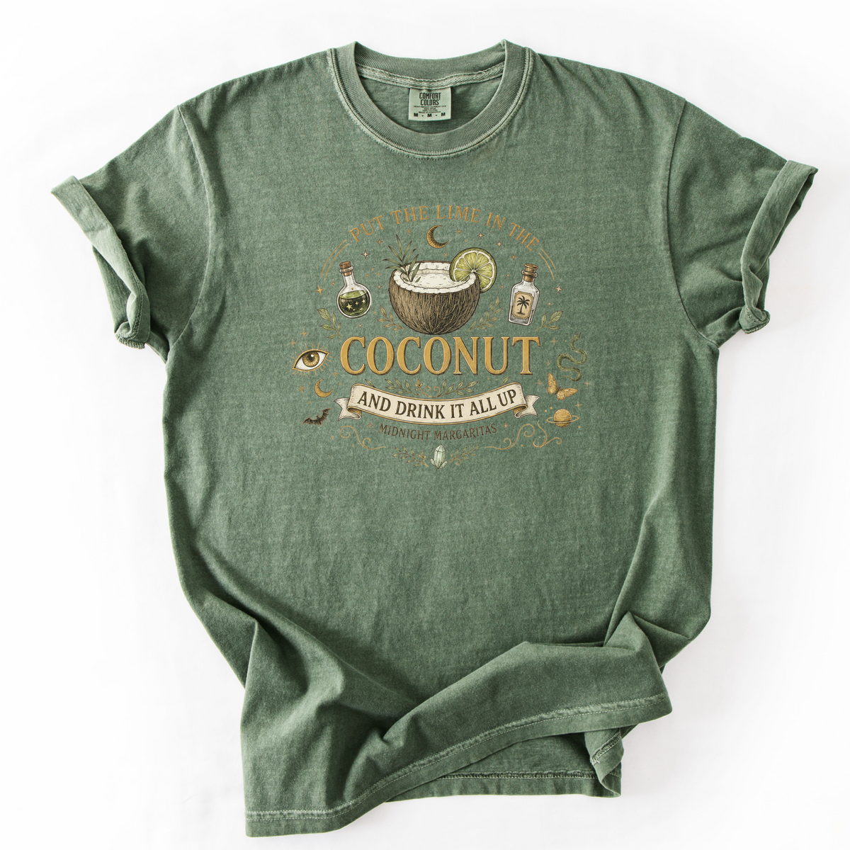 Coconut Cocktail Mystical Graphic Tee | Foxfire & Fable - Moss