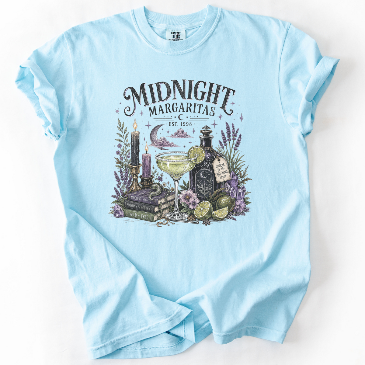 Midnight Margaritas Witchy Apothecary Graphic Tee | Foxfire & Fable - Chambray