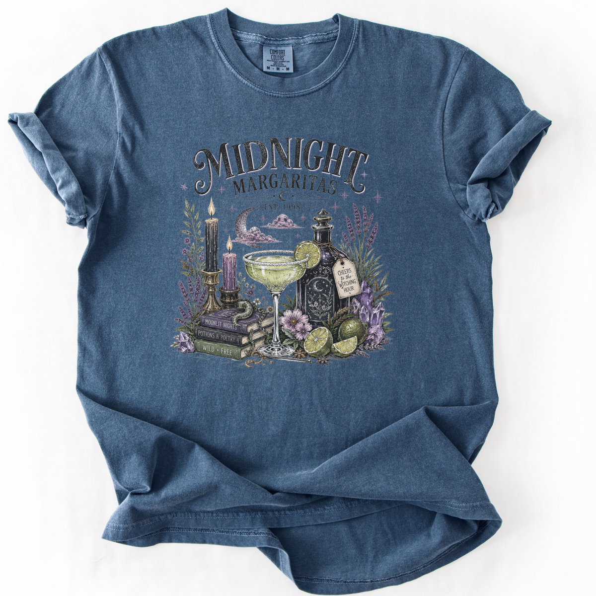 Midnight Margaritas Witchy Apothecary Graphic Tee | Foxfire & Fable - Denim