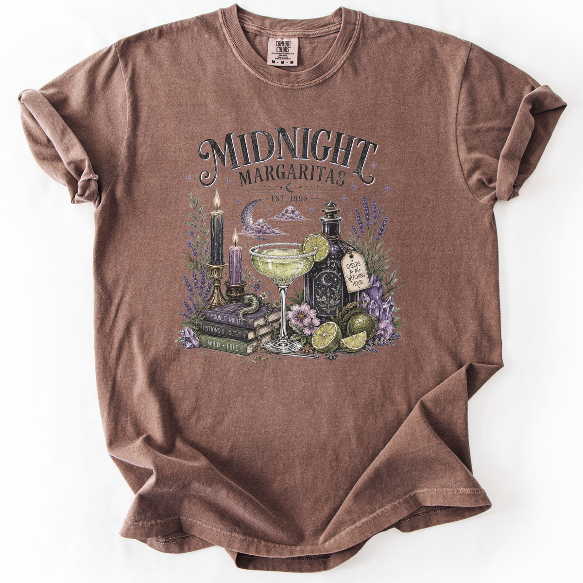 Midnight Margaritas Witchy Apothecary Graphic Tee | Foxfire & Fable - Expresso