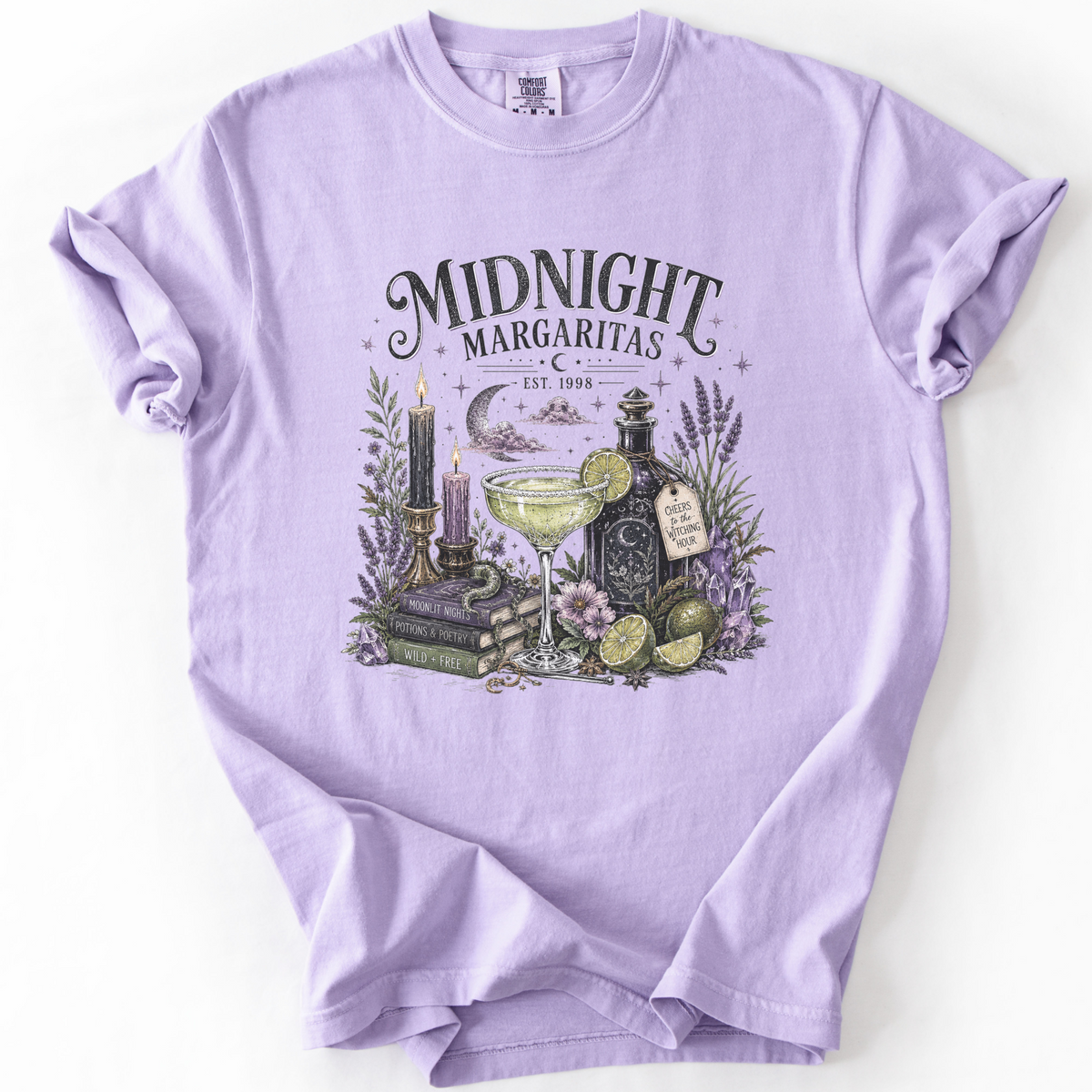 Midnight Margaritas Witchy Apothecary Graphic Tee | Foxfire & Fable - Orchid