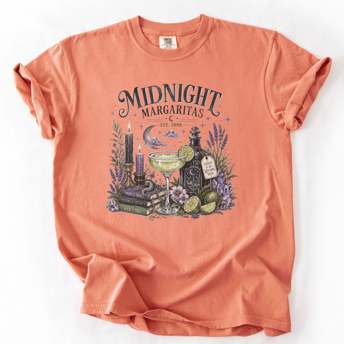 Midnight Margaritas Witchy Apothecary Graphic Tee | Foxfire & Fable - Terracotta
