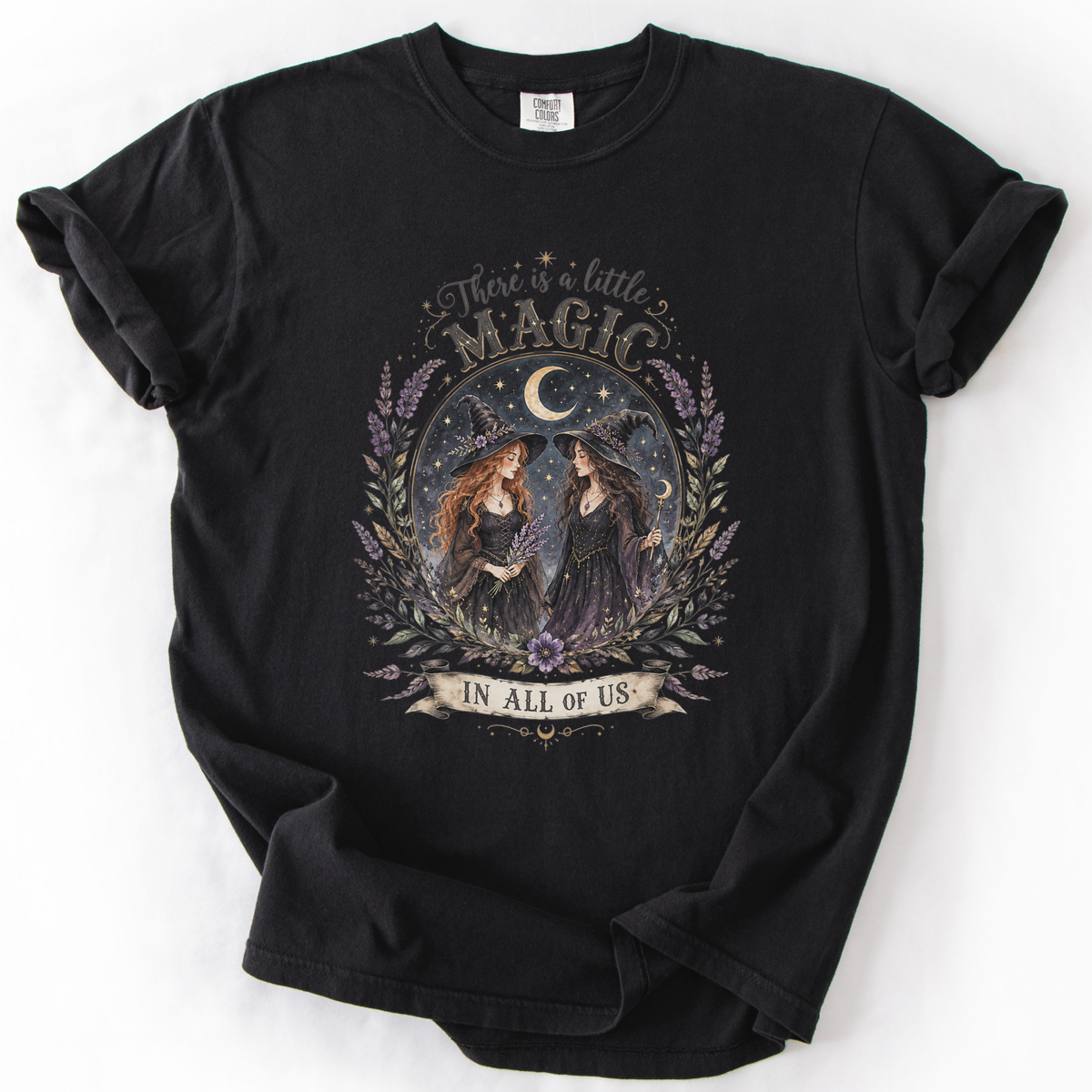 Witchy Magic Celestial Graphic Tee | Foxfire & Fable - Black