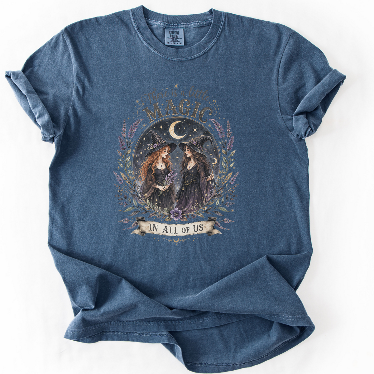 Witchy Magic Celestial Graphic Tee | Foxfire & Fable - Denim