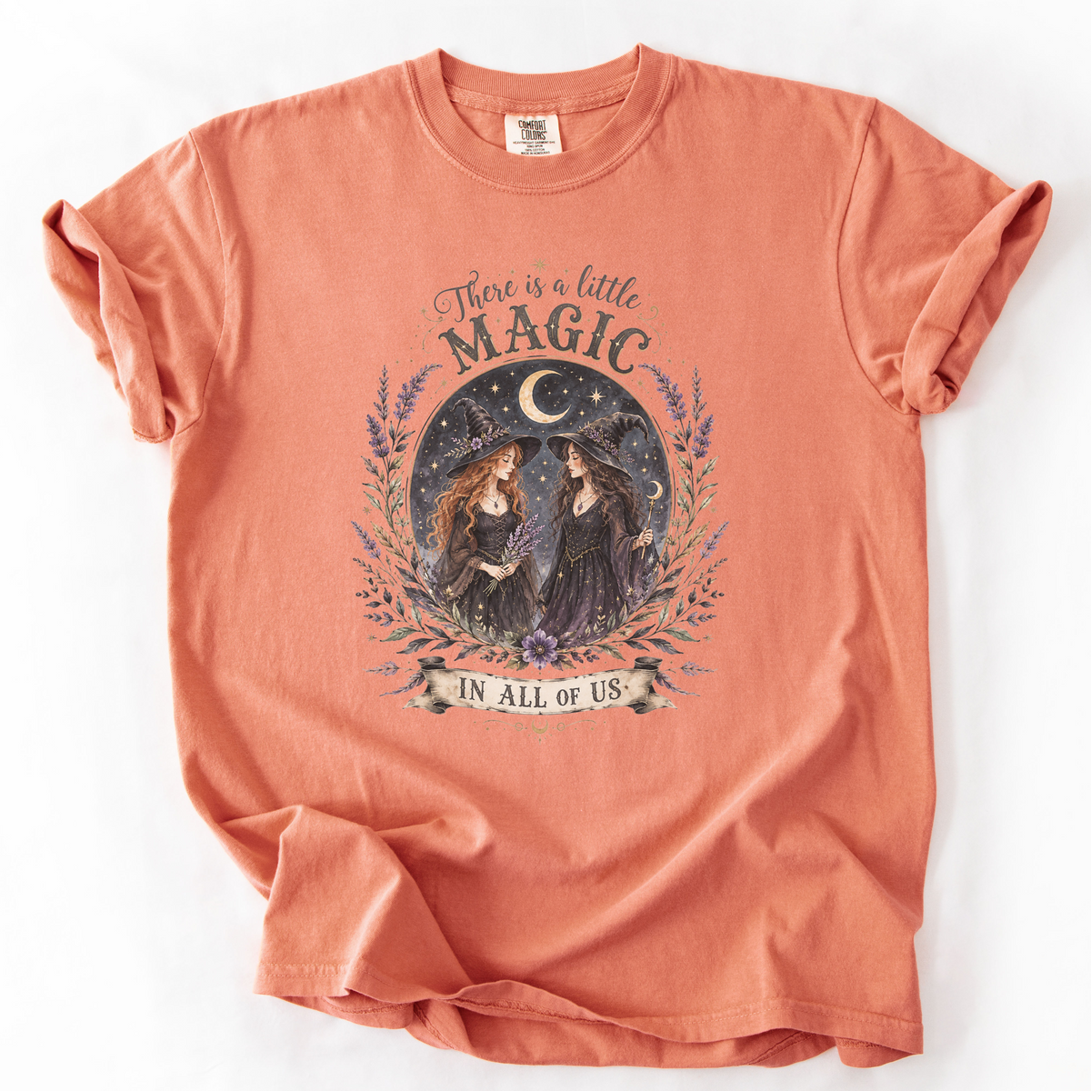 Witchy Magic Celestial Graphic Tee | Foxfire & Fable - Terracotta
