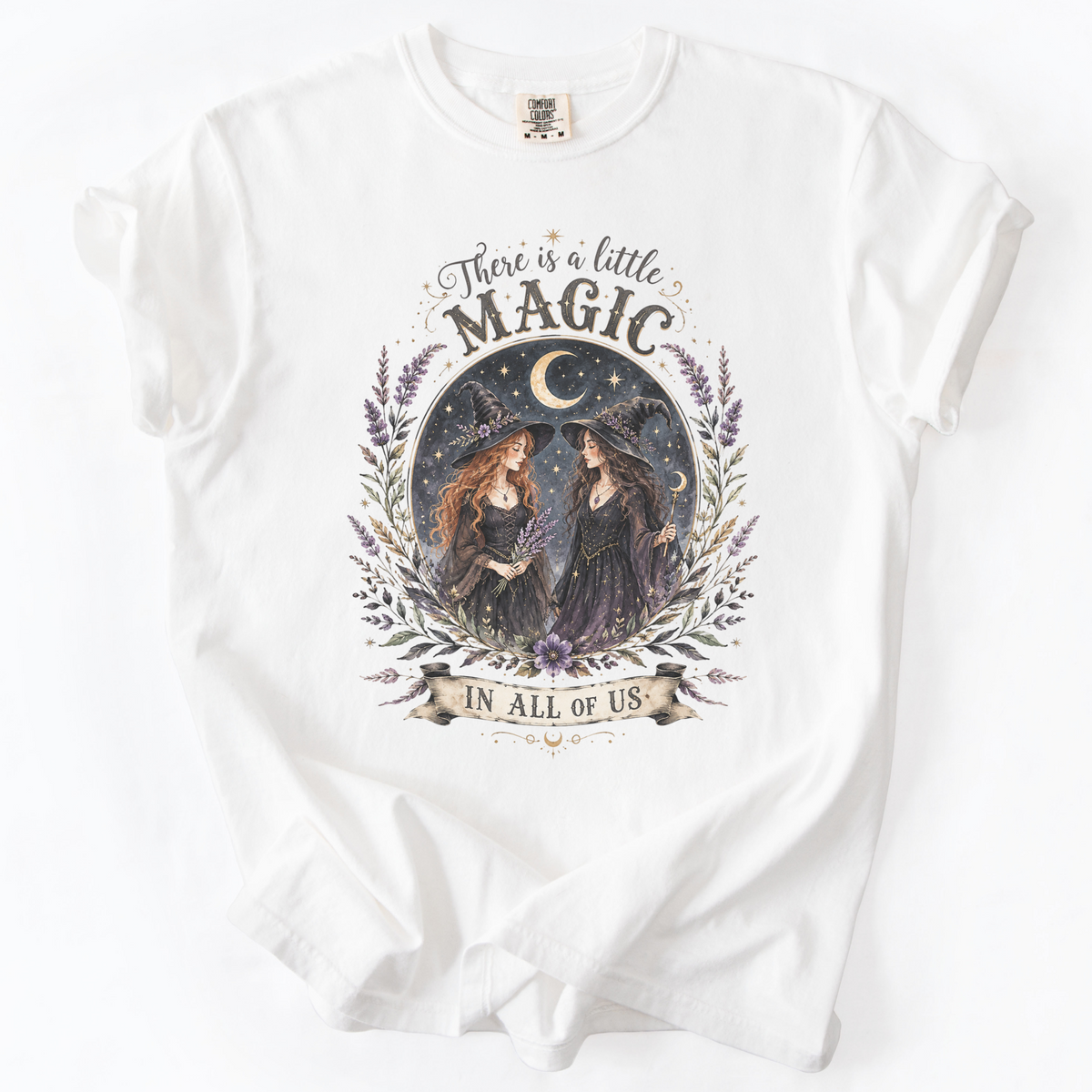Witchy Magic Celestial Graphic Tee | Foxfire & Fable - White